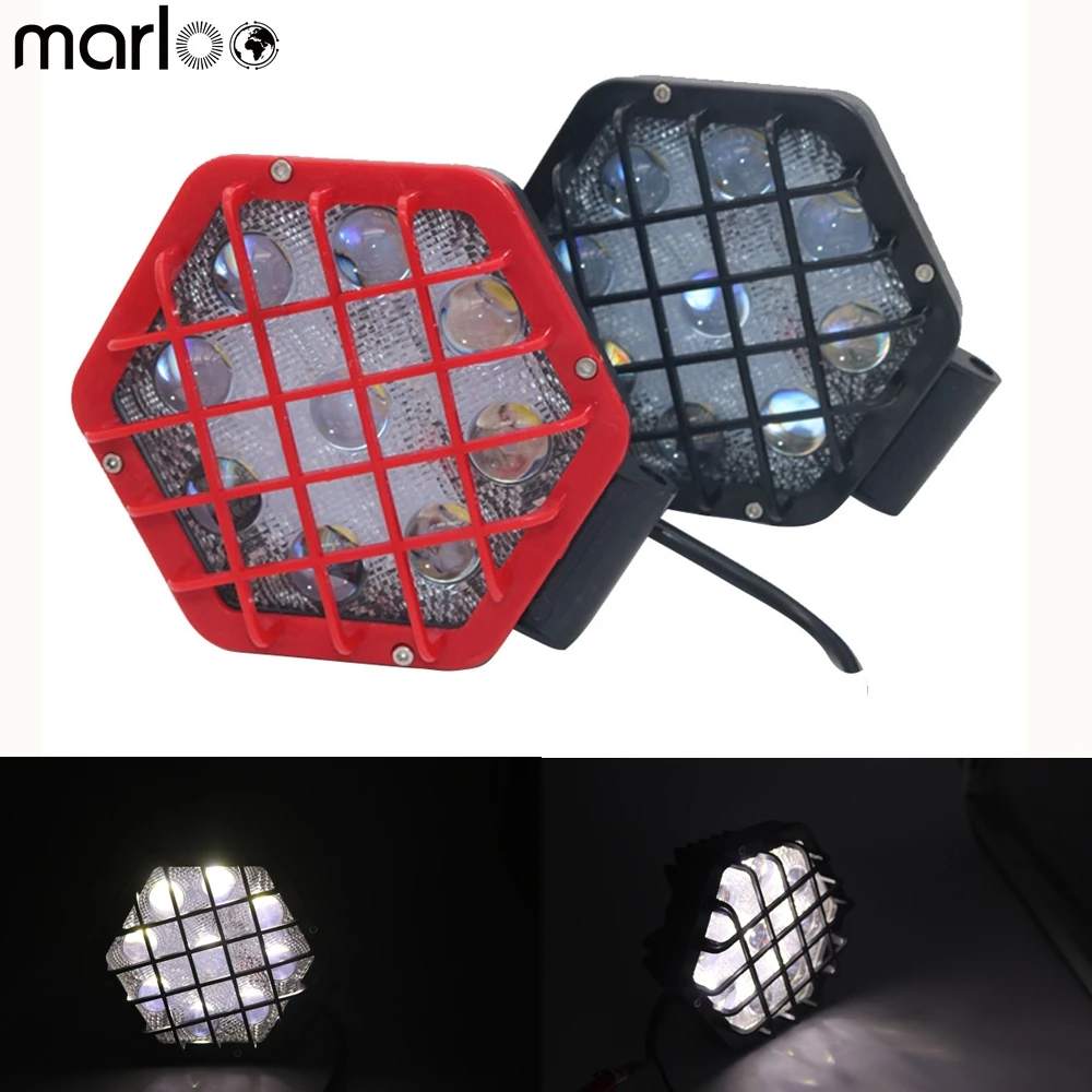 

Marloo 2pcs Black & Red 48W LED Work Light Driving Lamp For Car Truck Trailer SUV Motorcycle Off Road Boat 12V 24V 4WD 27W