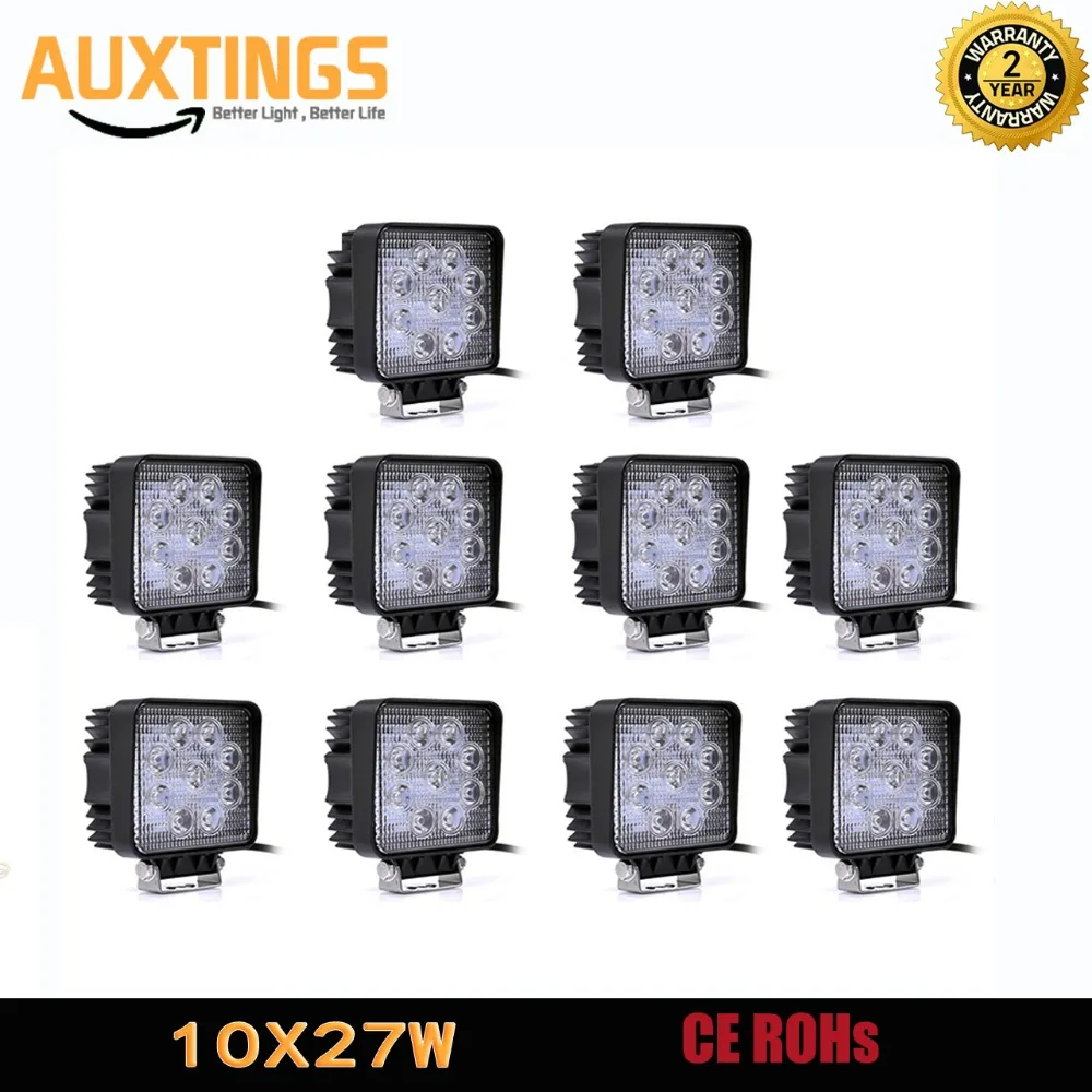 

4 Inch 27W Square LED Work Light 12V 24V Led Work Lamp For 4x4 Offroad ATV Truck Tractor Motorcycle Car Driving Fog Lights