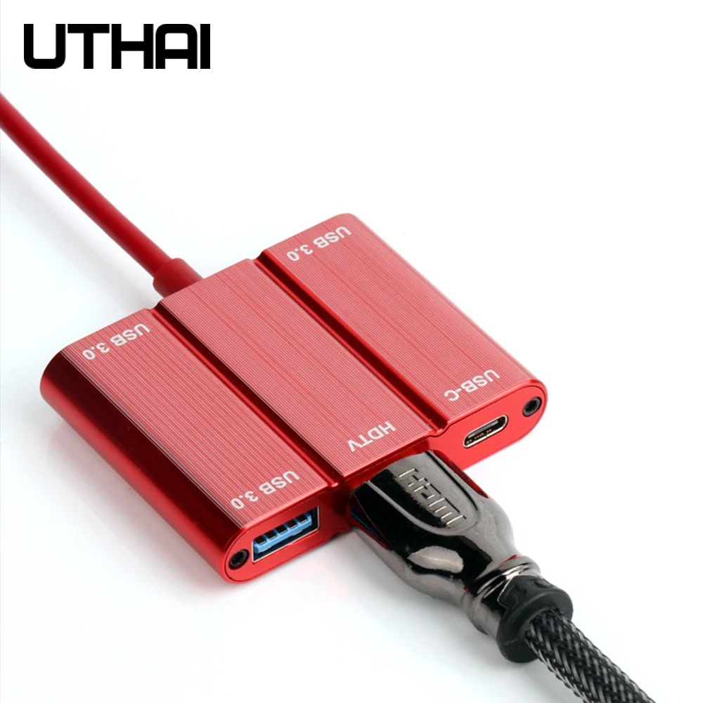 5in1 허브 유형 C-HDMI 호환 1080P 4K 어댑터 USB C-USB3.0 변환기 PD3.0 Macbook 용 충전 인터페이스 커넥터