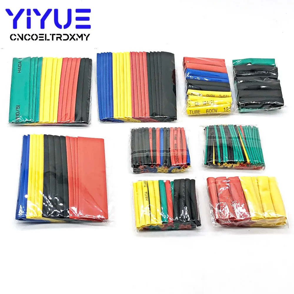 328Pcs/pack Assorted Polyolefin Heat Shrink Tubing Tube Cable Sleeves Wrap Wire Set 8 Size Multicolor