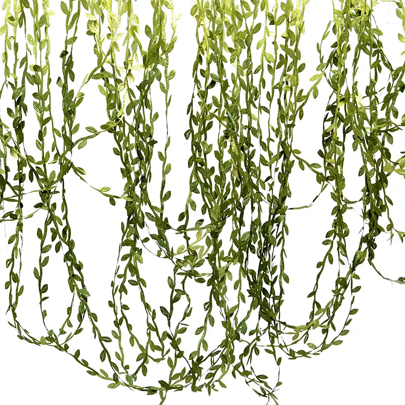 20m Silk Green Leaves Artificial String Leaf Flower Garland DIY Wreath Scrapbooking Craft Fake Leaves Home Wedding Decoration