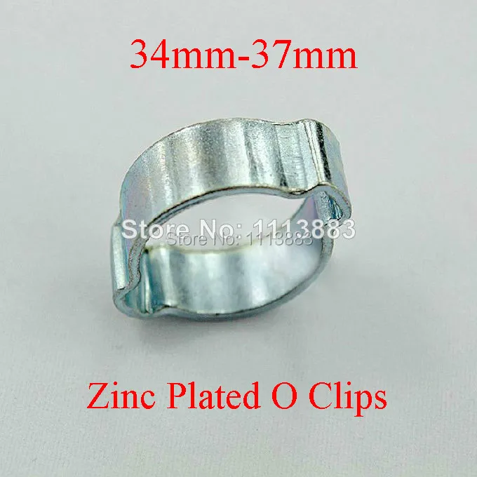 34-37mm in 10pcs Zinc Plated Steel Silicon Fuel Air  O Hose Clip