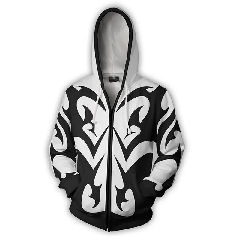 Kingdom Hearts Xemnas 3D Print Coat Jacket Hoodies Sweatshirts Cosplay Hooded Casual