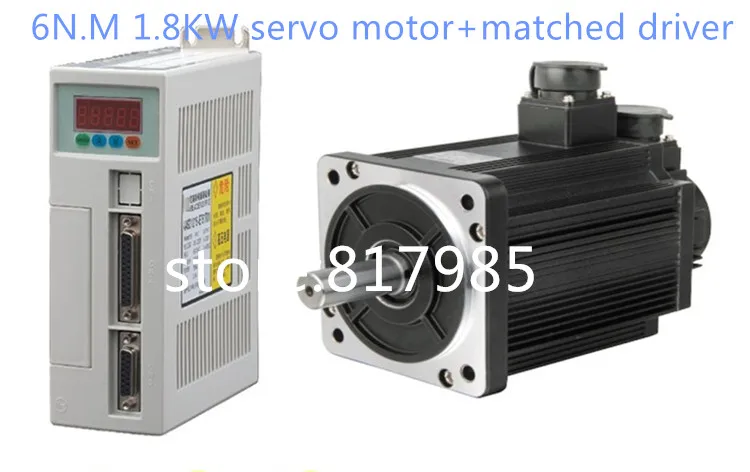 Free shipping 6N.M 1.8KW 3000RPM 110ST AC Servo Motor 110ST-M06030 + Matched Servo Driver +cable complete motor kits