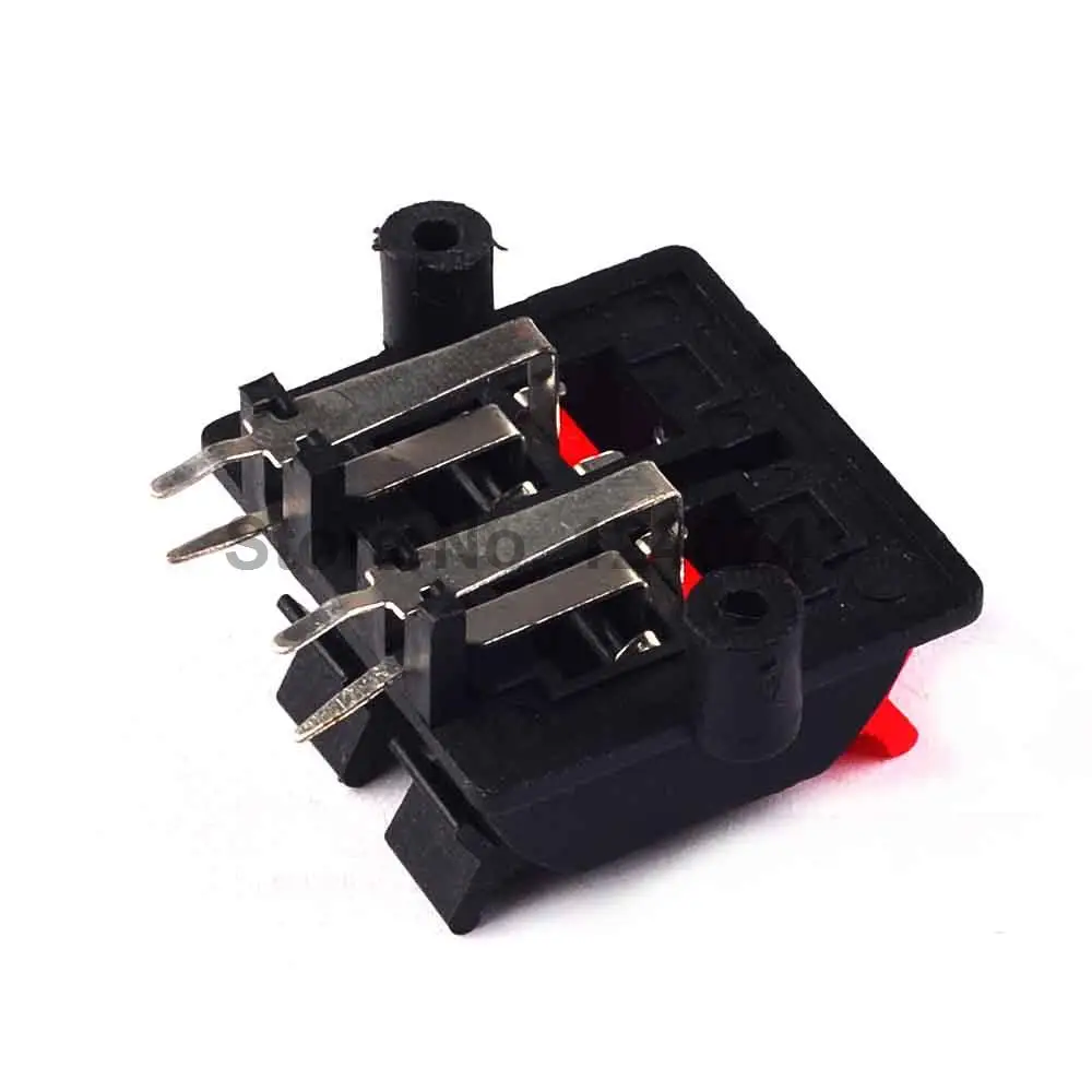 5PCS Double Row 4 Positions (side/curved foot) Connector Terminal Push in Jack Spring Load Audio Speaker Terminals