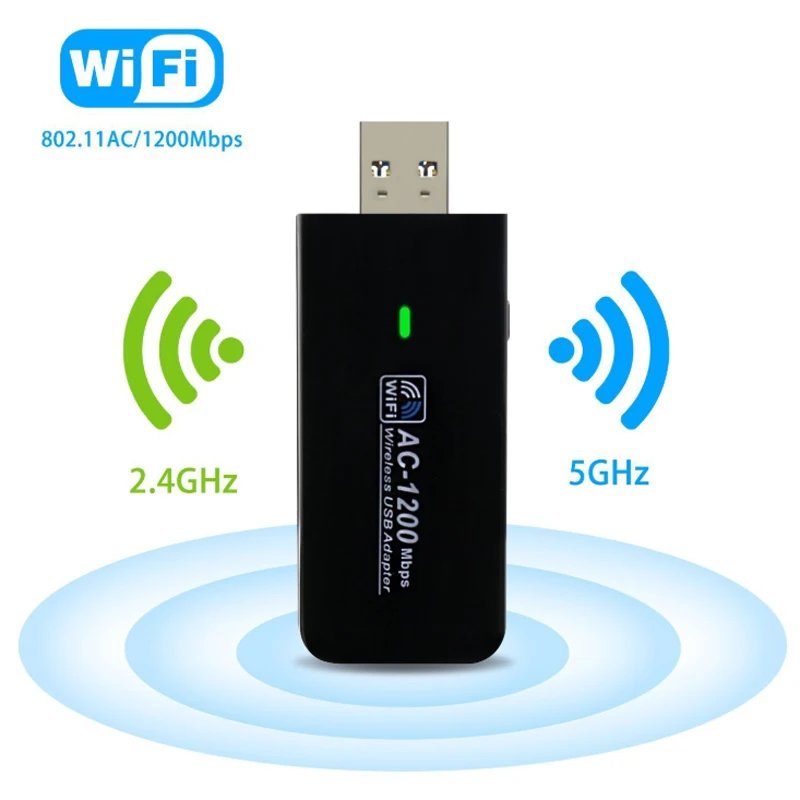 

2.4G/5.8G Dual Band Wireless USB3.0 Adapter 802.11ac 1200Mbps Wifi Signal Receiever Wireless AP Adapter for Desktop/Laptop