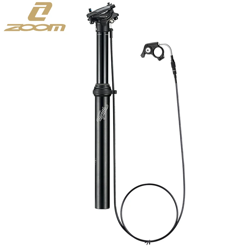 Zoom Dropper Seatpost External Routing Height Adjustable 100MM Travel MTB bike seat post 30.9 31.6 385MM remote control bicycle