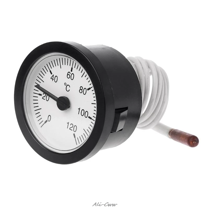 Dial Thermometer Capillary Temperature Gauge 0-120 degree water & oil with 1m Sensor