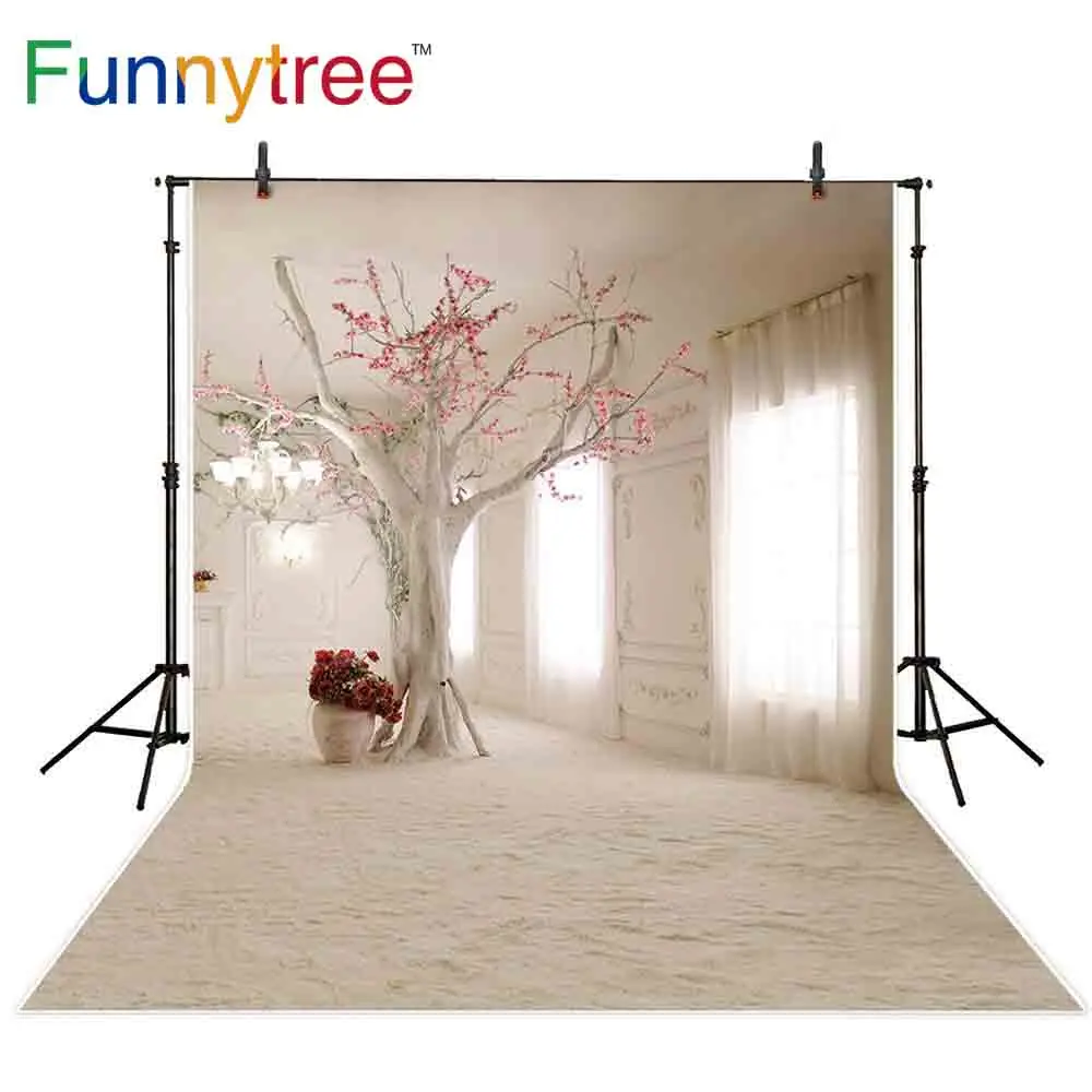 Funnytree photocall photophone white curtain indoor tree decorations wedding photography backdrops photo background photobooth