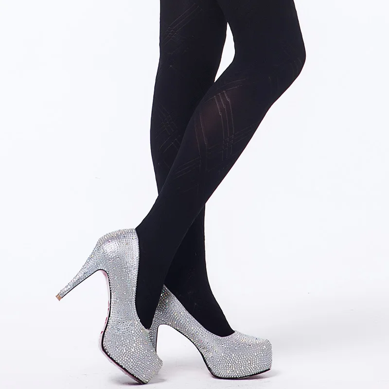 Hot Fashion Spring Autumn Tights 300 Denier Pattern Jacquard Velvet Pantyhose Floral and Plaid High Elasticity