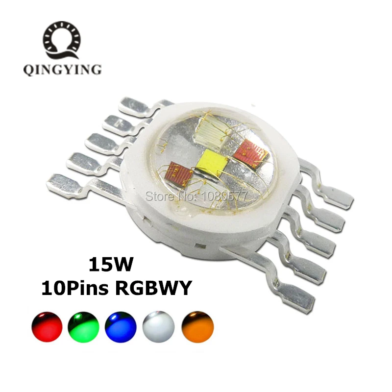 

2PCS 15W 10pins RGBWY LED Diode High Power LED 15 Watt Colorful COB Light Source For DIY molding LED Stage