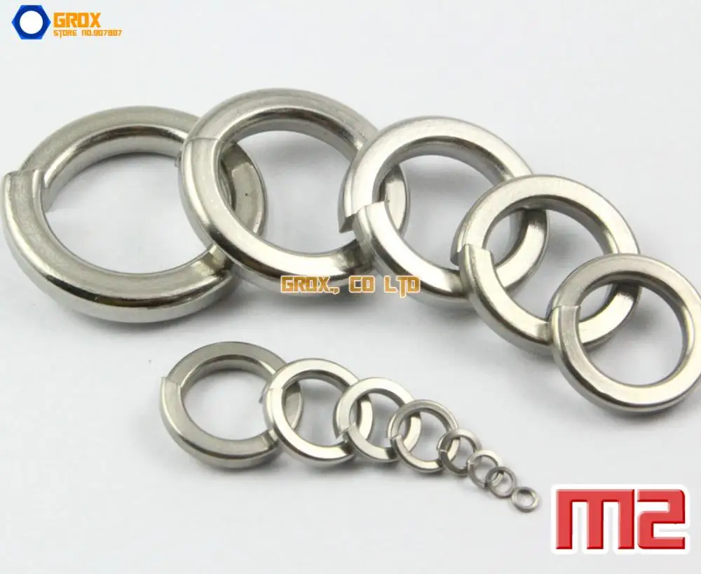 

500 Pieces M2 304 Stainless Steel Spring Washer Split Lock Washer