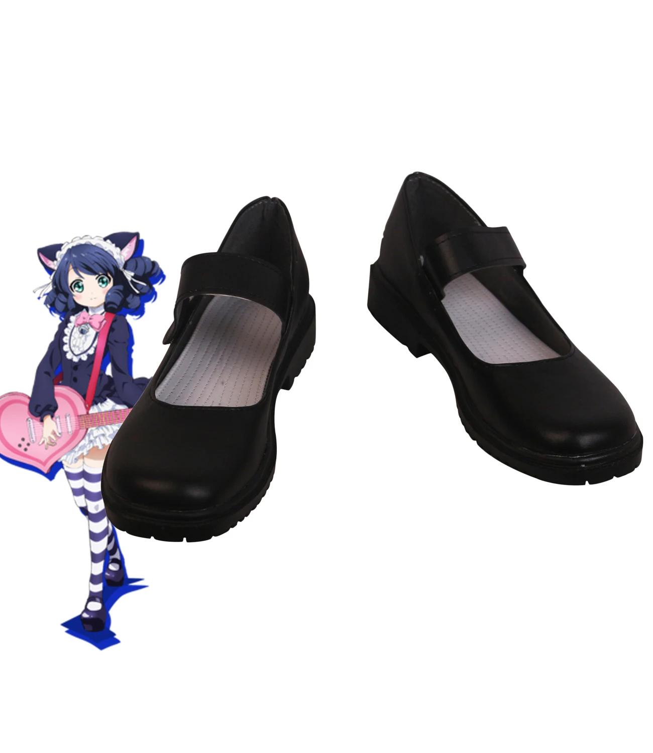 Cyan Shoes Cosplay SHOW BY ROCK!! Cyan Cosplay Shoes Black Boots Custom Made Any Size