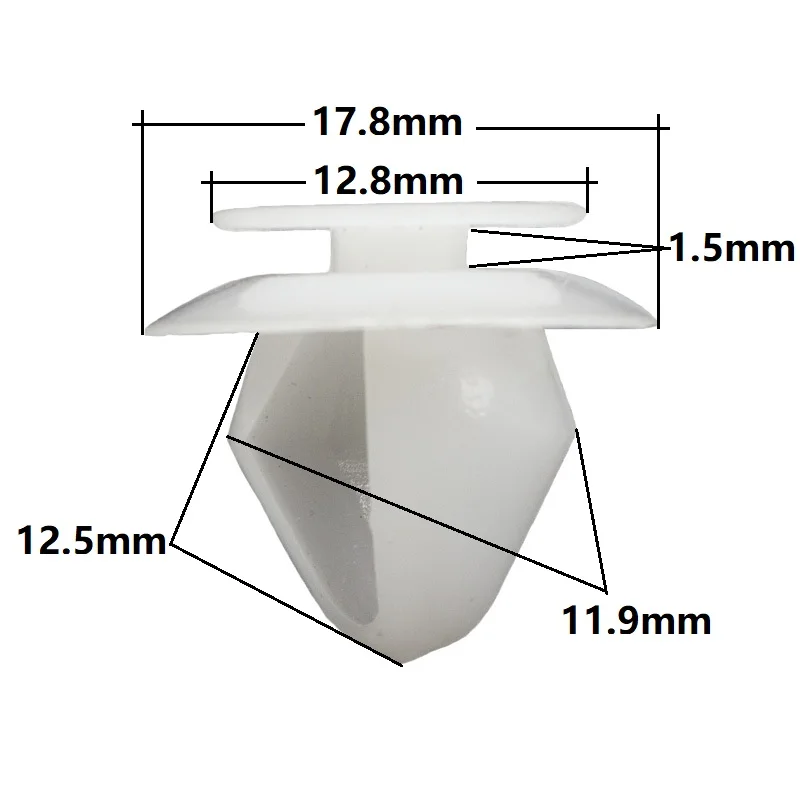 KE LI MI 50x White Plastic Interior Door Board Moulding Fastener Clips for Auto Vehicles Peugeot Citroen 3