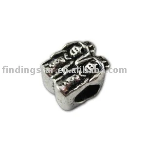 

FREE SHIPPING 175pcs Tibetan silver double girl european beads W/big Hole A11286