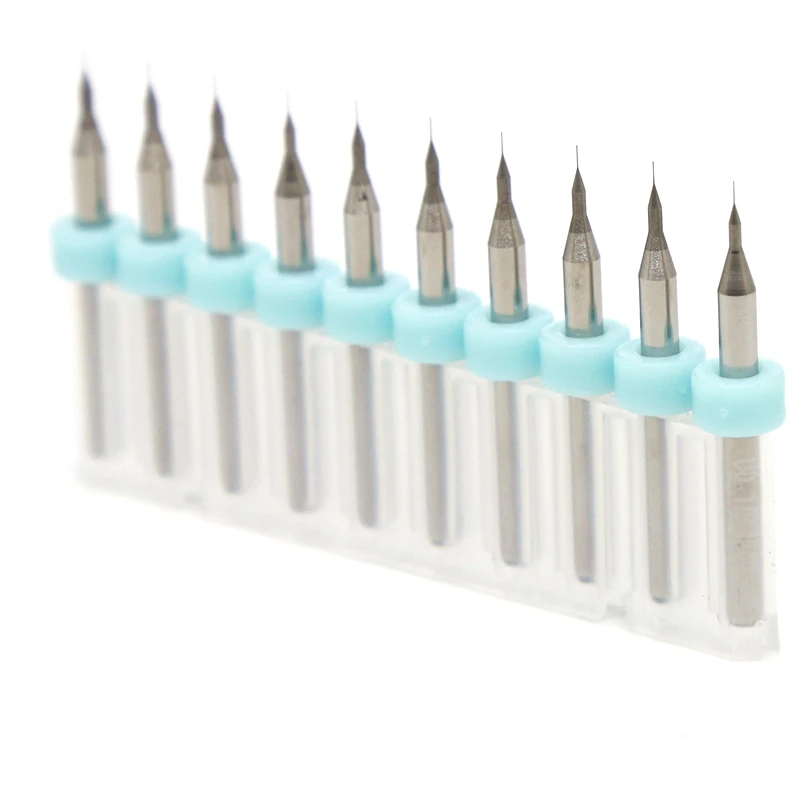 PCB drill set 0.1mm 0.15mm tungsten carbide CNC router metal drilling tools multifunctional wood twist drill 10PCS