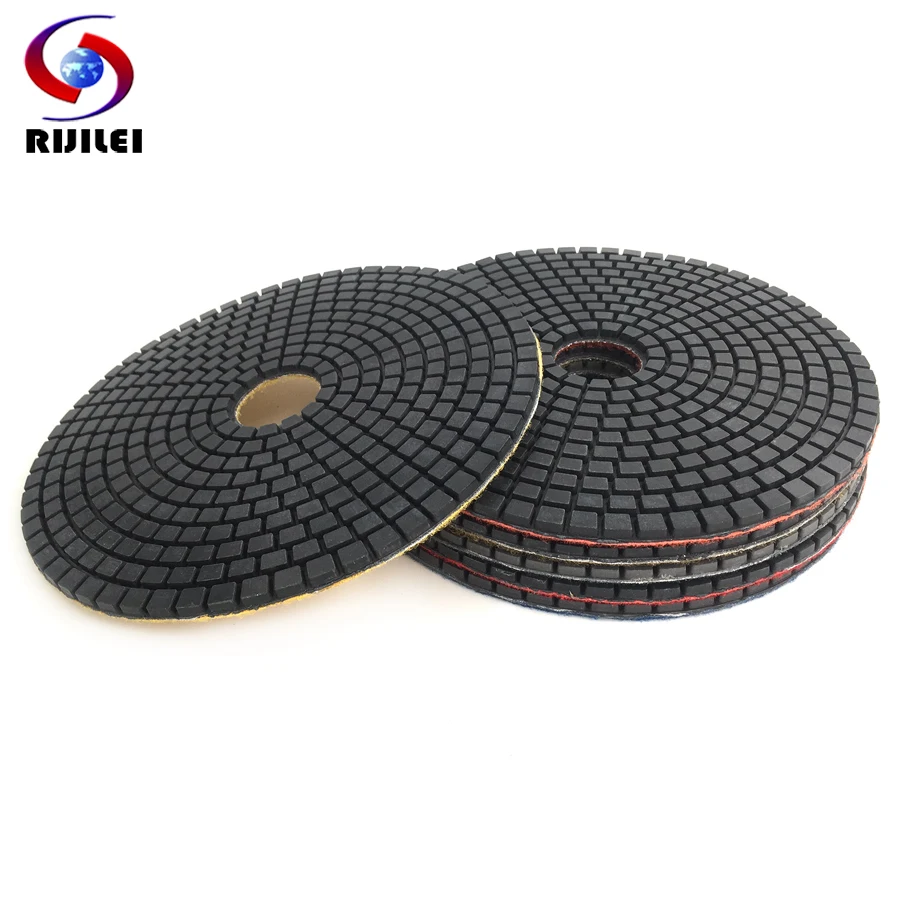 

RIJILEI High Quality 220mm Diameter Polishing Pad 9" Flexible Marble Wet Polishing Pads Stone Concrete Floor HC01