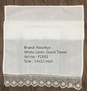 

Set of 12 Home Garden Hand Towels Linen Lace Border Tea Towel 14X22-inch Cleaning Cloth Guest Hand Dish Kitchen Bathroom Towels