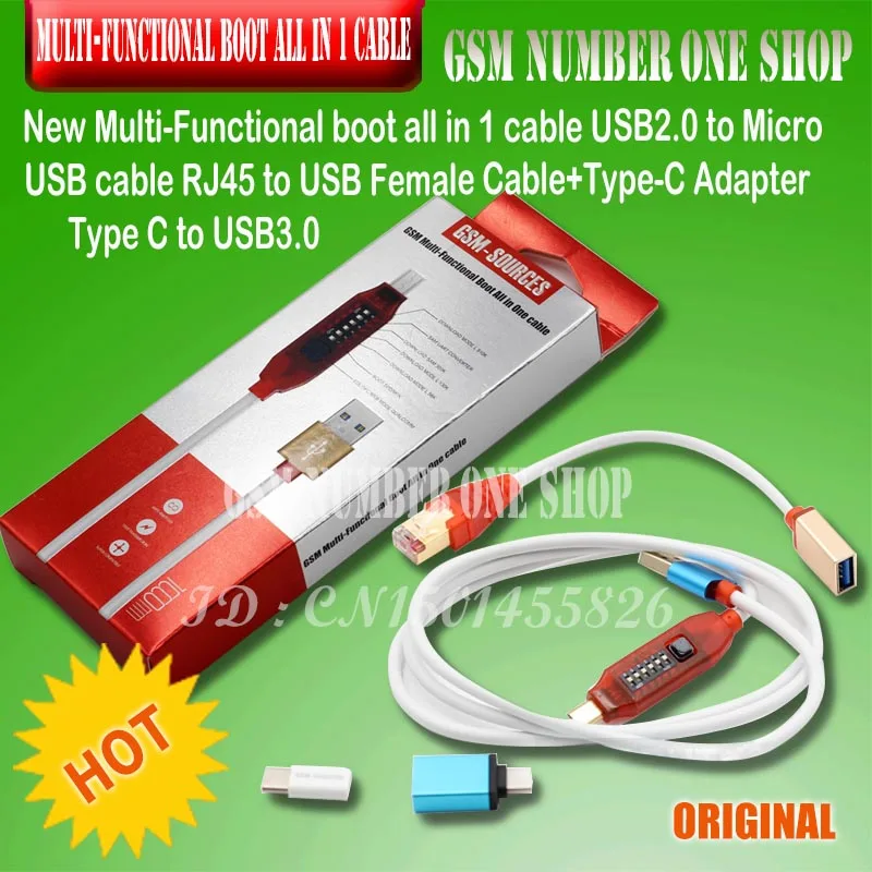 Micro USB RJ45 Multifunction boot all in 1 cable for Qualcomm EDL/DFC/9008 Mode support fast charge MTK/SPD  box octopus box