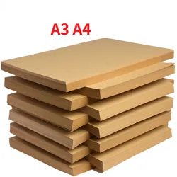 50pcs/lot 160g High Quality A3/A4 Brown Kraft Paper DIY Handmake Card Making Craft Paper Thick Paperboard Cardboard