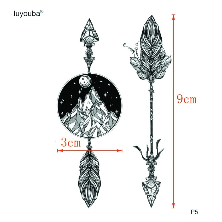 Stone Arrow Waterproof Temporary Tattoos For Men Weapon Tatuajes Temporales A Prueba De Agua Hombre Tatoo Sleeve Flash Tattoo