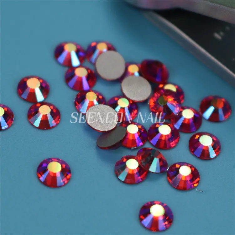 

1440pcs/lot Top Quality Orange AB/Hyacinth AB Non-hotfix Rhinestone Decoration 3D Nail Art Glitter Jewelry Crystal Glass Stone