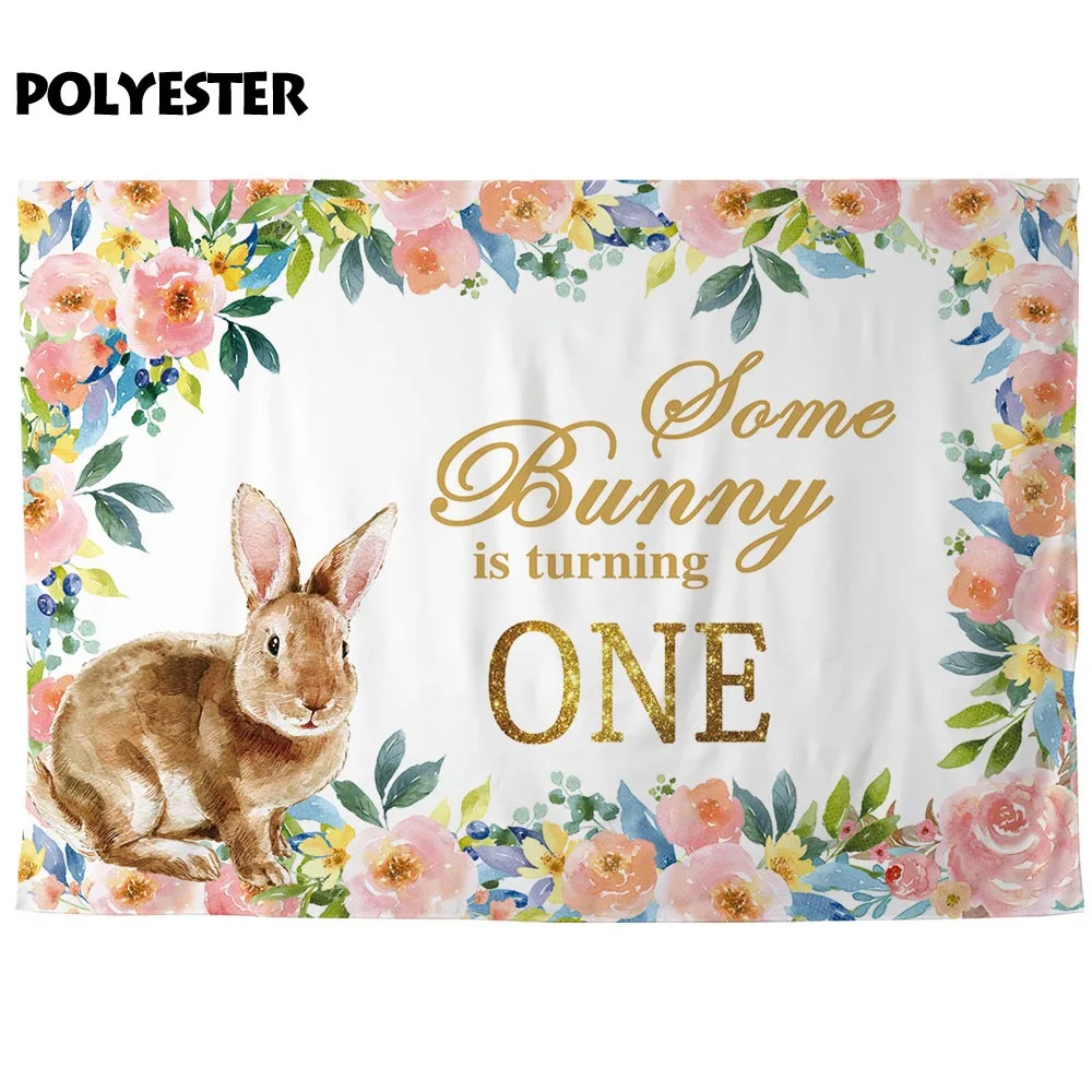 Allenjoy-Fondo de fotografía para estudio fotográfico, telón de fondo para fiesta de cumpleaños, conejo, flor, primavera, photobooth