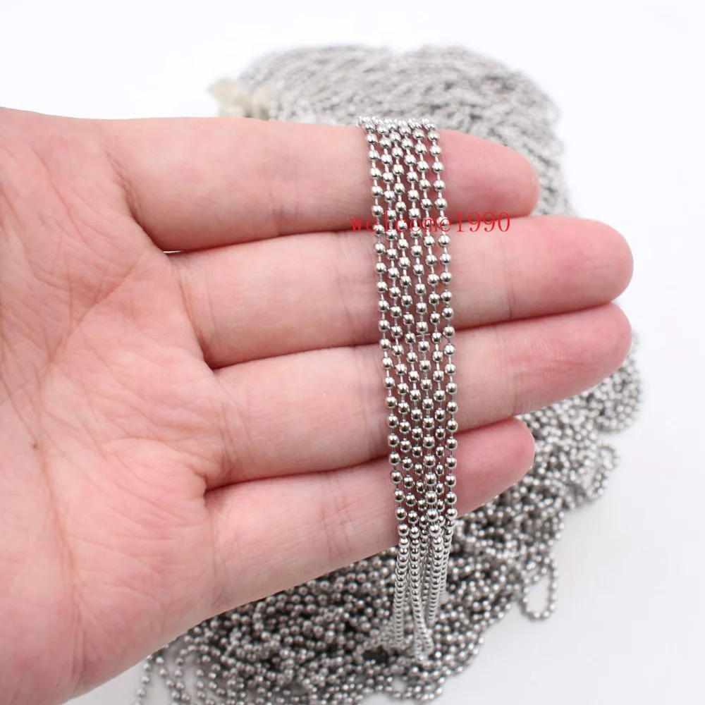 20meter Lot in bulk Lots more Size  stainless steel Round Beads Chain Jewelry finding Marking DIY Chiap