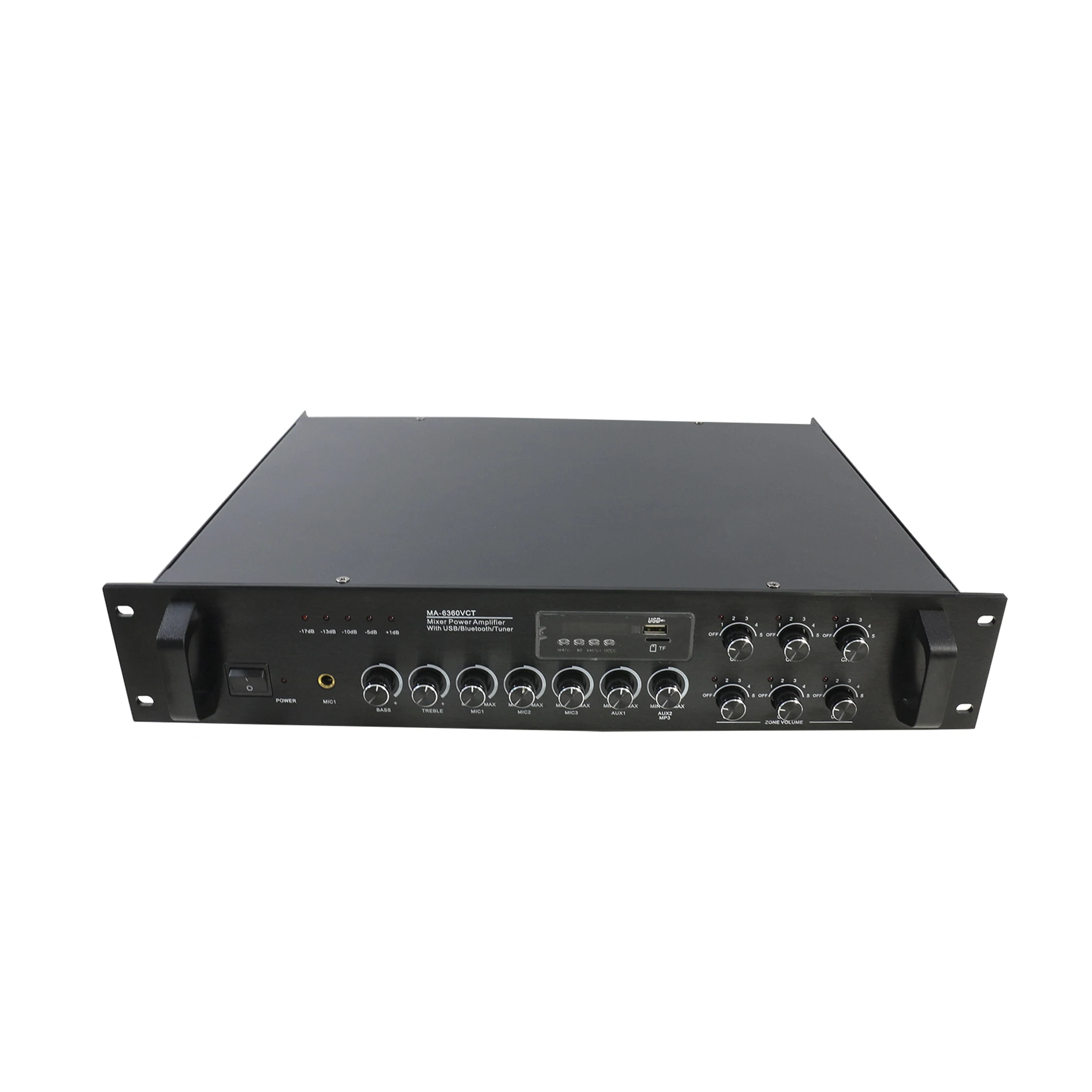 

Ben & Fellows 360W PA 6-zone Mixer Power Amplifier with Independent Volume Controllers and Built-in USB/Tuner/Bluetooth/TF Card