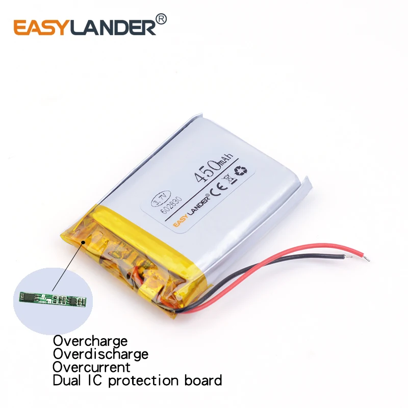 602830 450mAh 3.7V akumulator litowo-jonowy polimerowy do 062830 MP3 MP4 Bluetooth stereo DIY