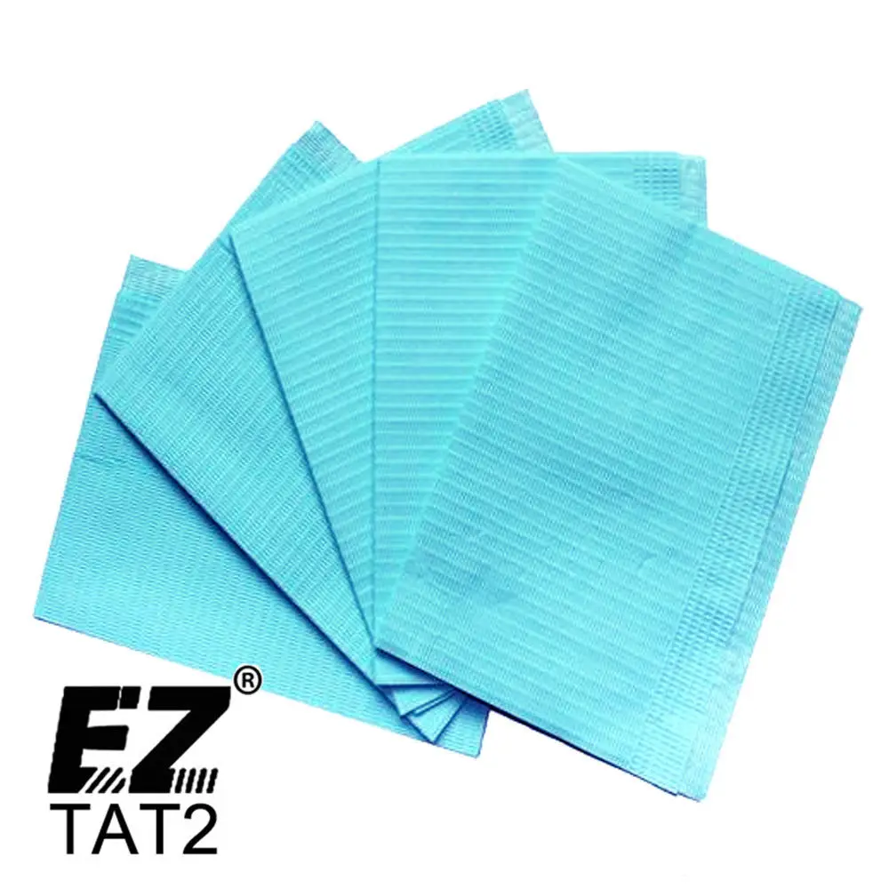 

125pcs 13"X18" Blue/Black Tattoo Cleaning Wipes Disposable Dental Piercing Bibs Waterproof Sheets 3-ply Paper Tattoo Accessories