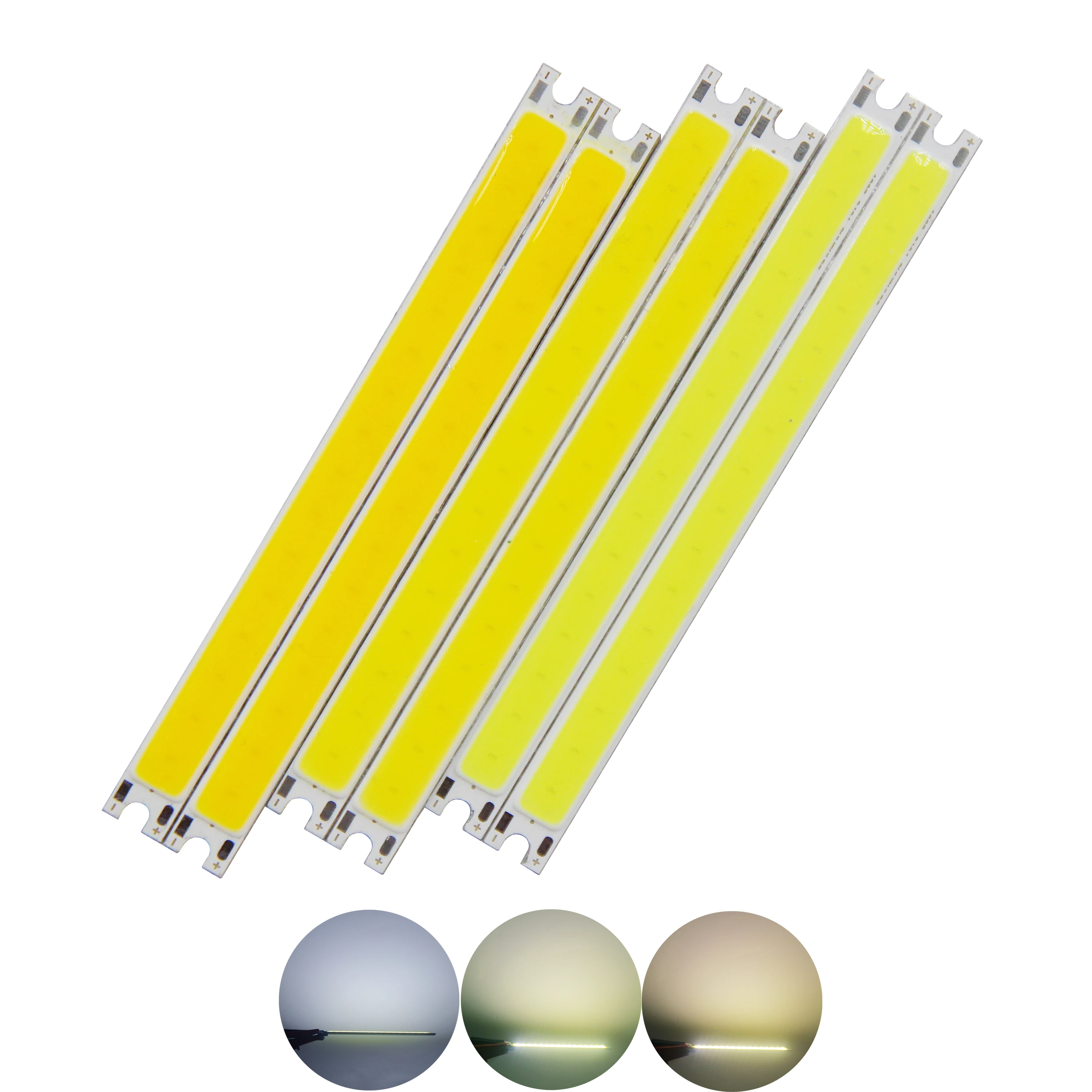 5pcs 10pcs 12V Dc White Warm White LED Strip COB Module Light Source Lamp 100mm 8mm 5W LED FLIP Chip Bulb For DIY Lighting Works