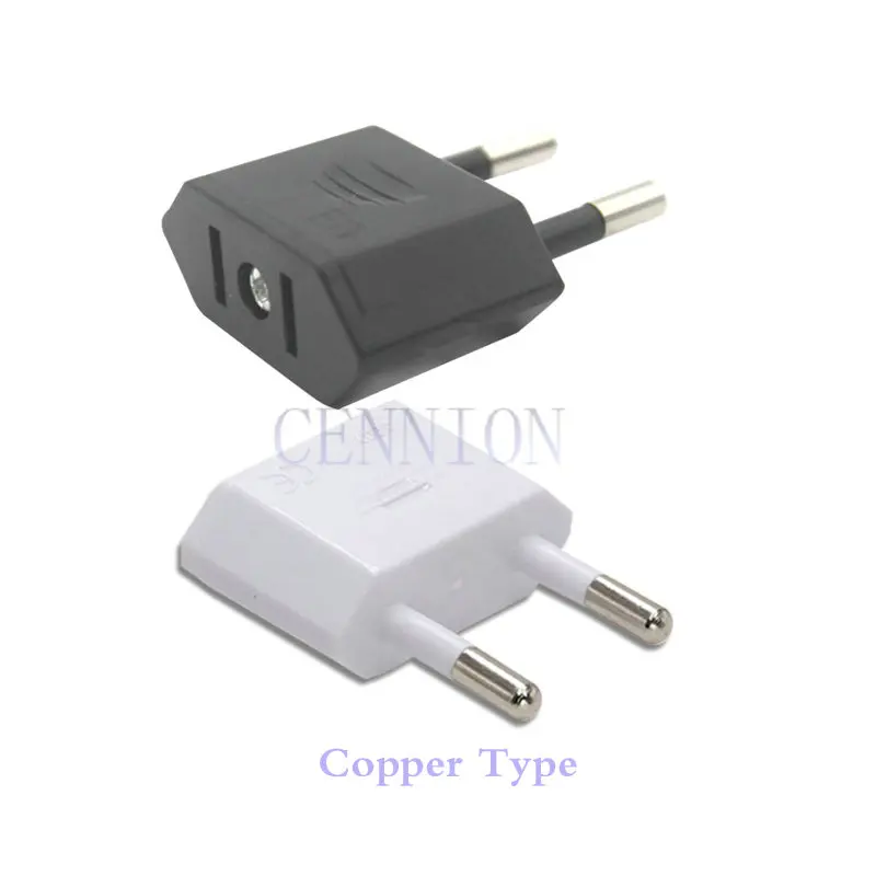 Pure Copper US to EU Euro AC 2pin Power Plug Trip Travel Adaptor Convertor 100pcs free cn post