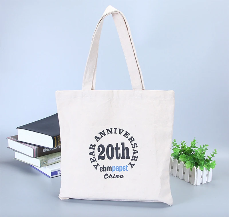 100pcs 10oz 35*35cm Size Custom Your Logo Cotton Fashion Women Durable Canvas Shopping Tote Bags Reusable Foldable Shoulder Bags