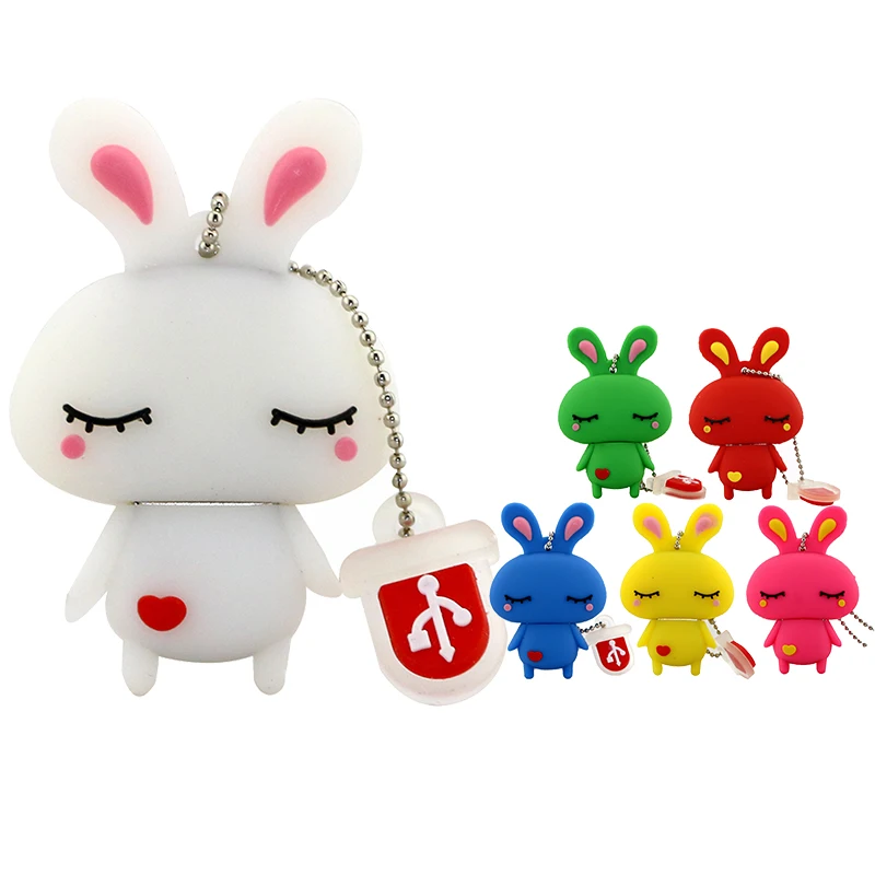 Unidad Flash USB con forma de conejo, pendrive de 4GB, 8GB, 16GB, almacenamiento de memoria externa, tarjeta Flash Love Rabbit