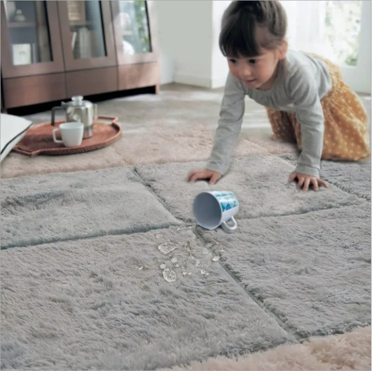 9 Colors Puzzle Mat Long Hair Carpet Living Room Door Mat Baby Crawling Cutting Area Rug Kids Play Carpet Floor