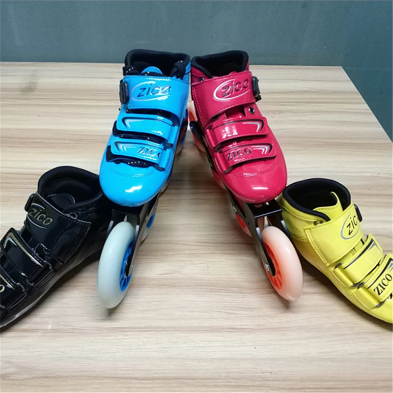 Kids & Adults European size 30 to 45 Carbon Fiber Inline Speed Skates Boot with Hook Loop Buckle Competition Race Shoes for MPC