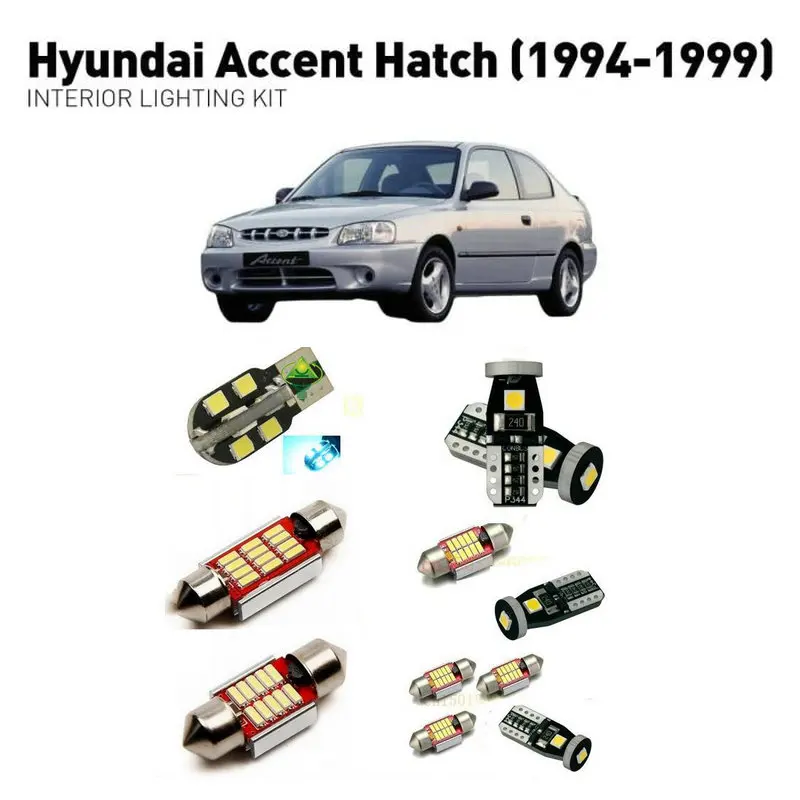 

Led interior lights For Hyundai accent hatch 1994-1999 5pc Led Lights For Cars lighting kit automotive bulbs Canbus car-styling