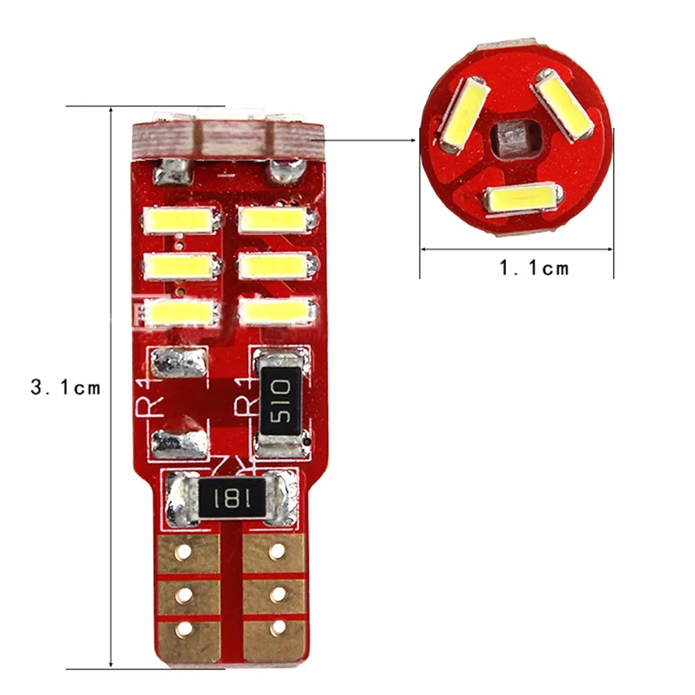 AutoEC 2x T10 Canbus Non polar 15SMD 501 4014 SMD Chip Led Car Auto Interior License Plate Parking Clearance Lights 12V #LB239