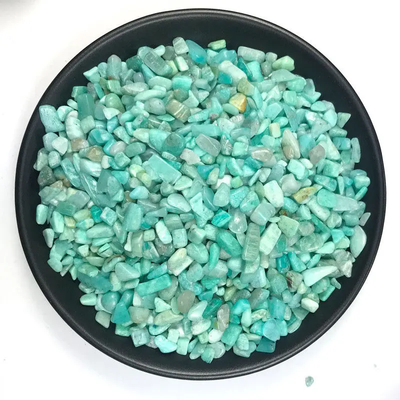 50g Natural Amazonite Crystal Gravel Mineral Degaussing Fish Tank Ornamental  Natural Stones and Minerals