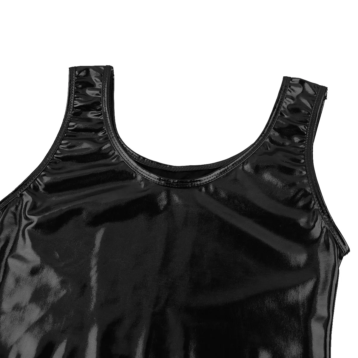 iiniim Womens Femme Night Party Pole Dance Camis Streetwear Shiny Metallic Tank Crop Top Vest Bustier Blouse Shirt Sexy Clubwear