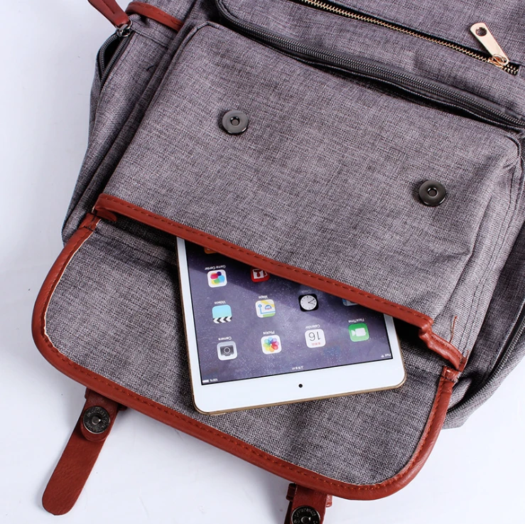 New 14 15 15.6 inch Waterproof Linen Computer laptop notebook bags Backpack case Durable for Men Women Business School Travel