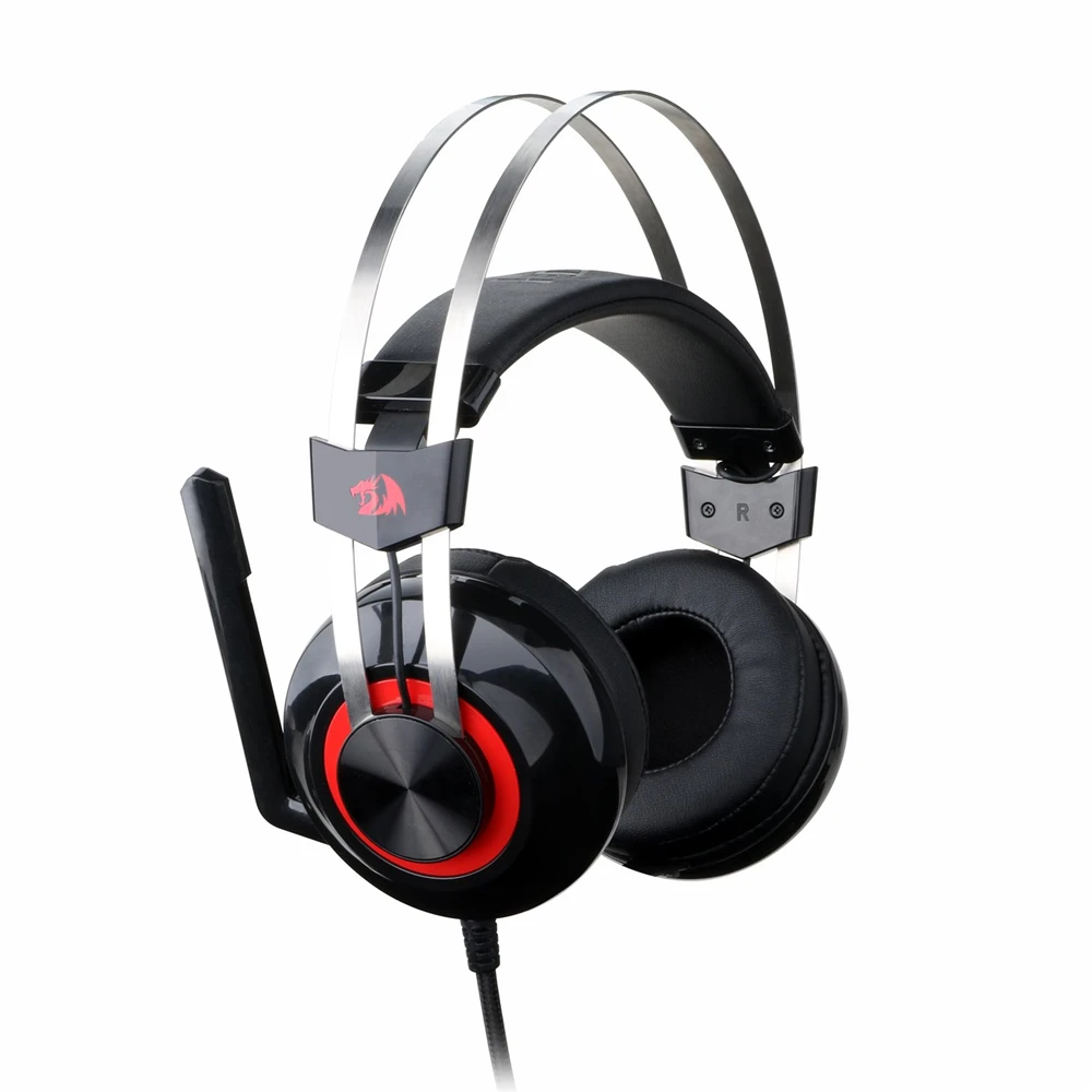 Redragon H601 7.1 Channel Surround Stereo Gaming Headset Over Ear Headphones Mic Individual Vibration Noise Canceling LED Light