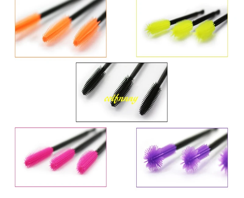 1000pcs/lot Fast shipping Disposable Eyelash Brush Silicone Cosmetic Tool Mascara Applicator Eyelashes Comb Makeup Brushes