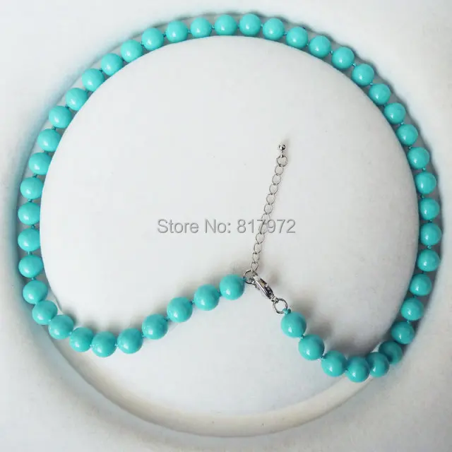 

10mm Natural South Sea Shell Pearl Necklace Fashion Highlight Bead LIGHT BLUE Color Necklaces Jewelry