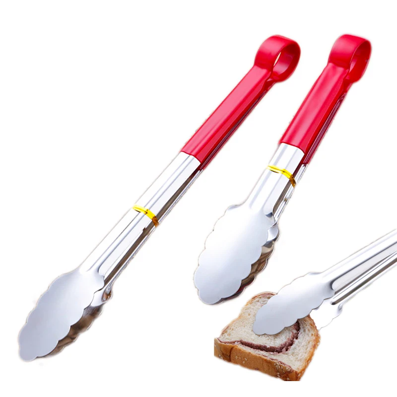 

Щипцы из нержавеющей стали, зажим для еды, зажим для стейка, зажим для барбекю, зажим для хлеба, кухонные принадлежности, противоскользящая силиконовая ручка, держатель для еды 48 см, 1 шт.