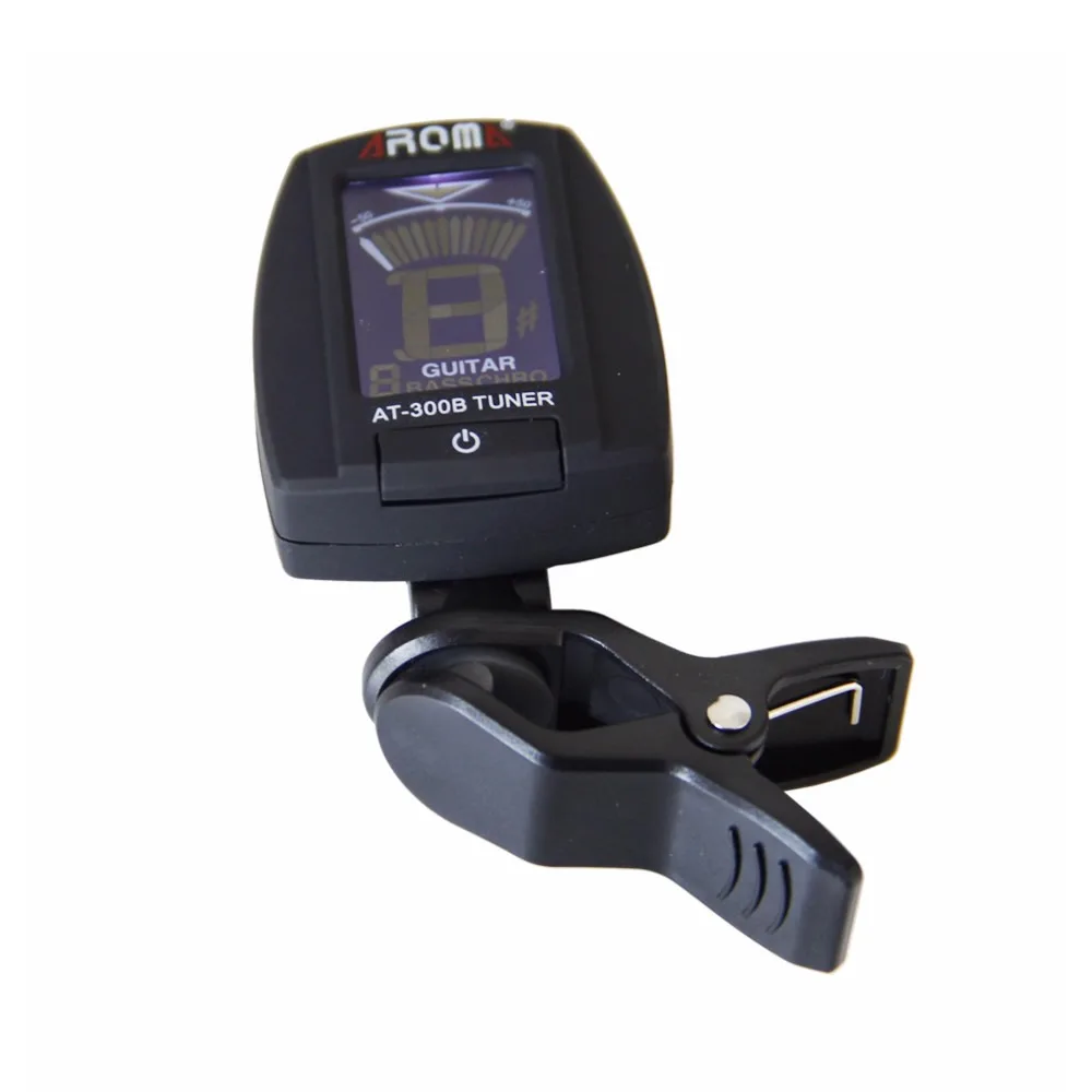 Aroma AT-300B 360 Degree Clip Tuner LCD Digital Chromatic Tuner for Acoustic Guitar Bass 6 & 12 String Guitar