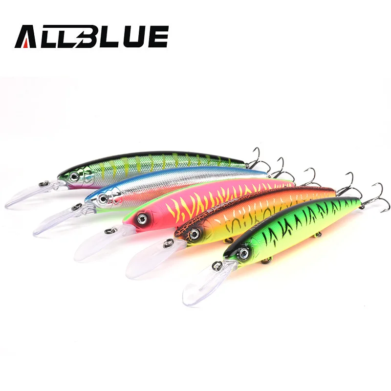 Isca de pesca allblue crafty 130sf, isca de pesca de 130mm, 27.5g, flutuante lento, longconta, lúcio, plástico, isca de pesca