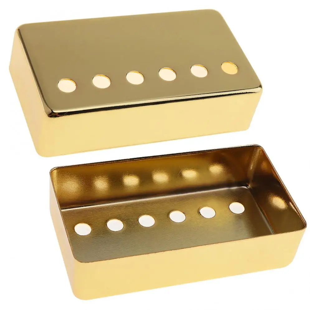 2pcs/set Metal Guitar Humbucker Pickup Cover 50 / 52mm for LP Guitar Black / Gold