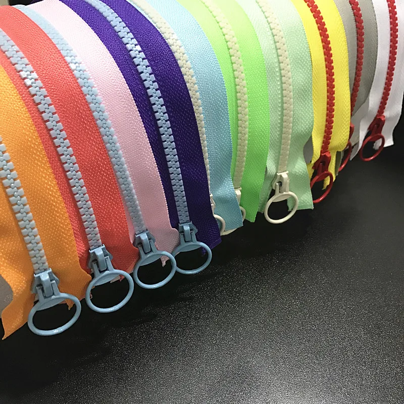 1pcs Hit Color (30-60CM) Openings 5# Resin Zipper Pull Ring Zipper Head DIY Sewing Handbags Clothing Accessories (color:U PICK)